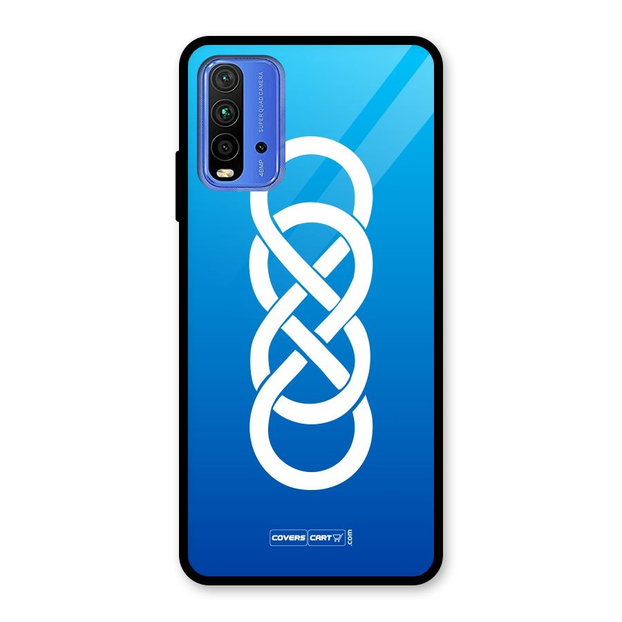 Double Infinity Blue Glass Back Case for Redmi 9 Power