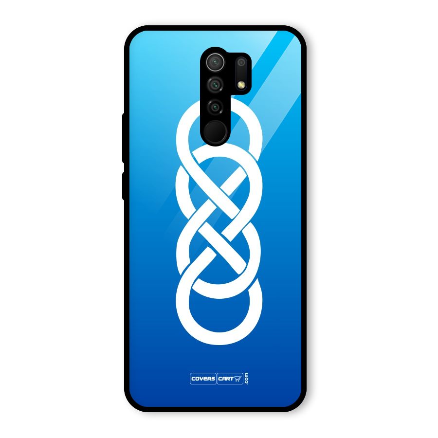 Double Infinity Blue Glass Back Case for Redmi 9 Prime