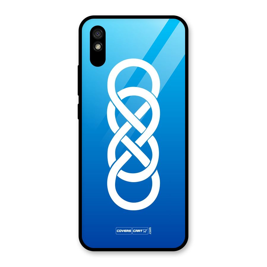 Double Infinity Blue Glass Back Case for Redmi 9i