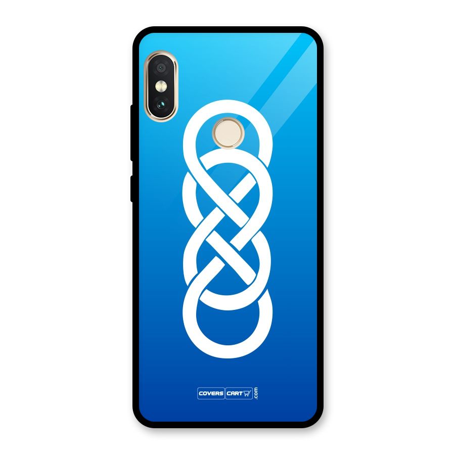 Double Infinity Blue Glass Back Case for Redmi Note 5 Pro