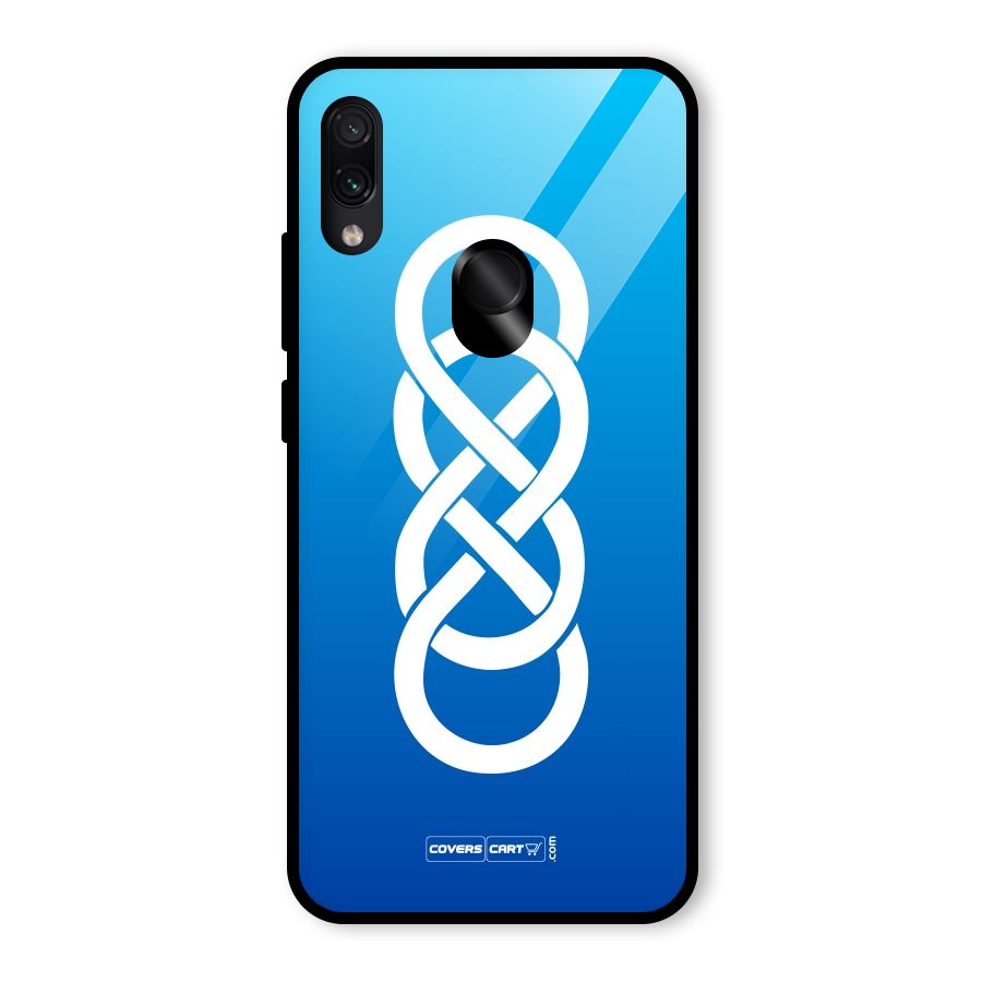 Double Infinity Blue Glass Back Case for Redmi Note 7
