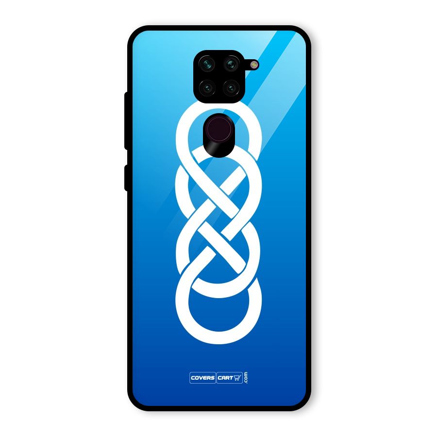 Double Infinity Blue Glass Back Case for Redmi Note 9