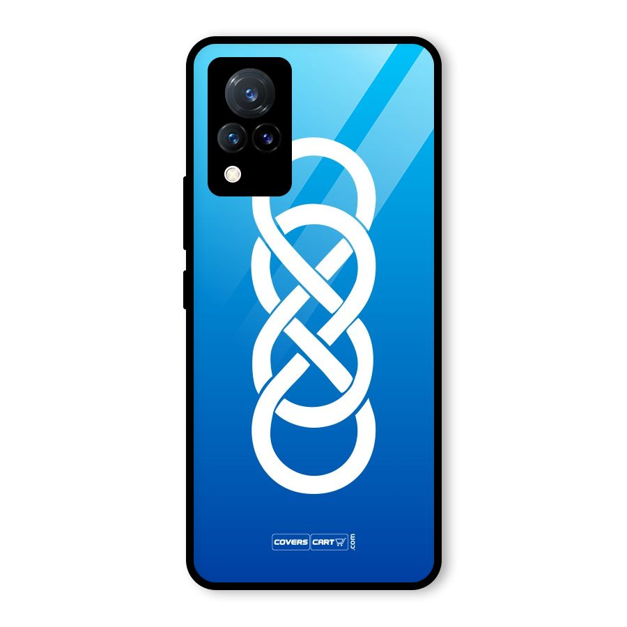 Double Infinity Blue Glass Back Case for Vivo V21 5G