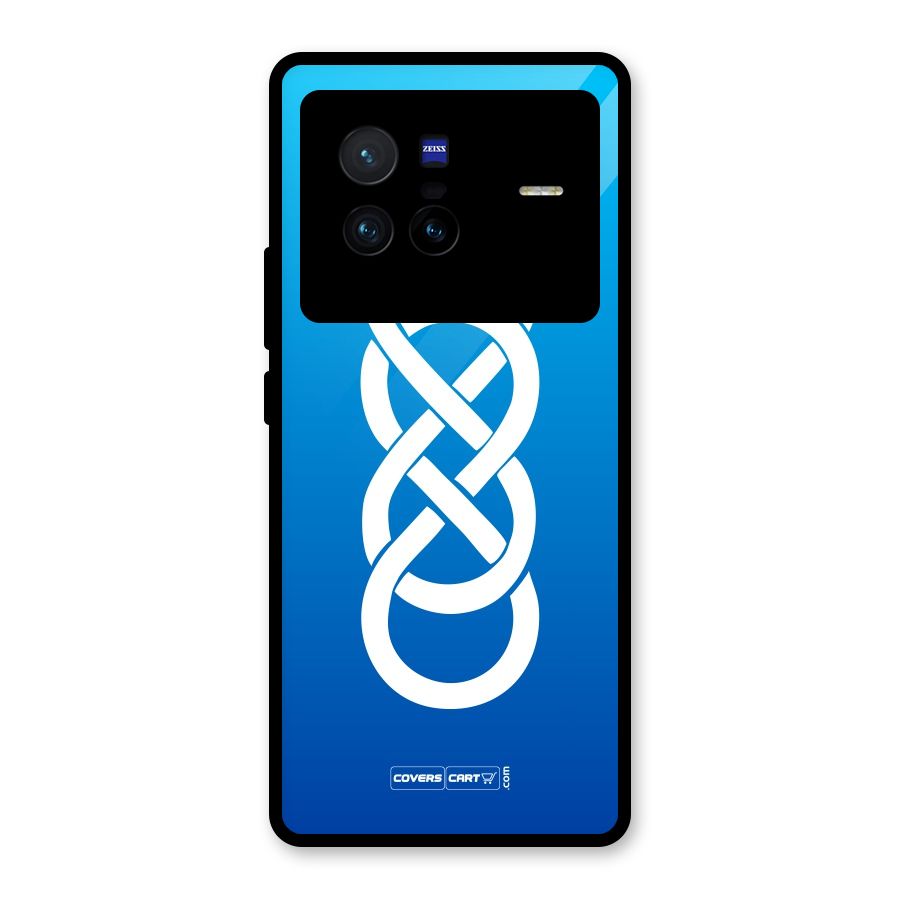 Double Infinity Blue Glass Back Case for Vivo X80