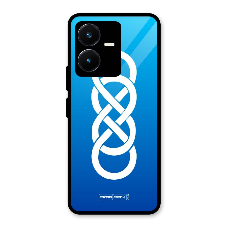 Double Infinity Blue Glass Back Case for Vivo Y22