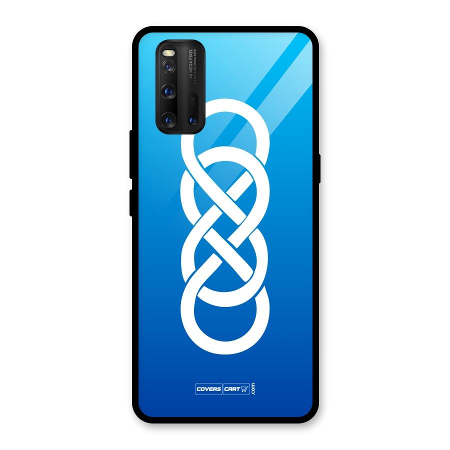 Double Infinity Blue Glass Back Case for Vivo iQOO 3