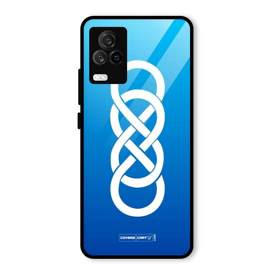 Double Infinity Blue Glass Back Case for Vivo iQOO 7 Legend 5G