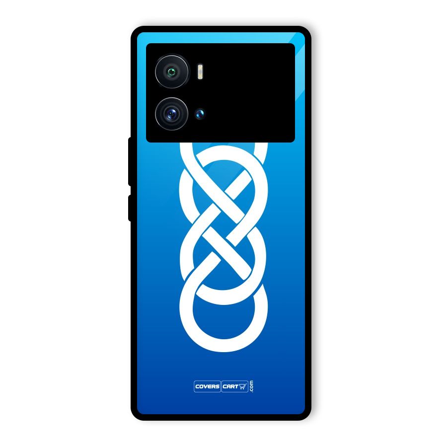Double Infinity Blue Glass Back Case for Vivo iQOO 9 Pro