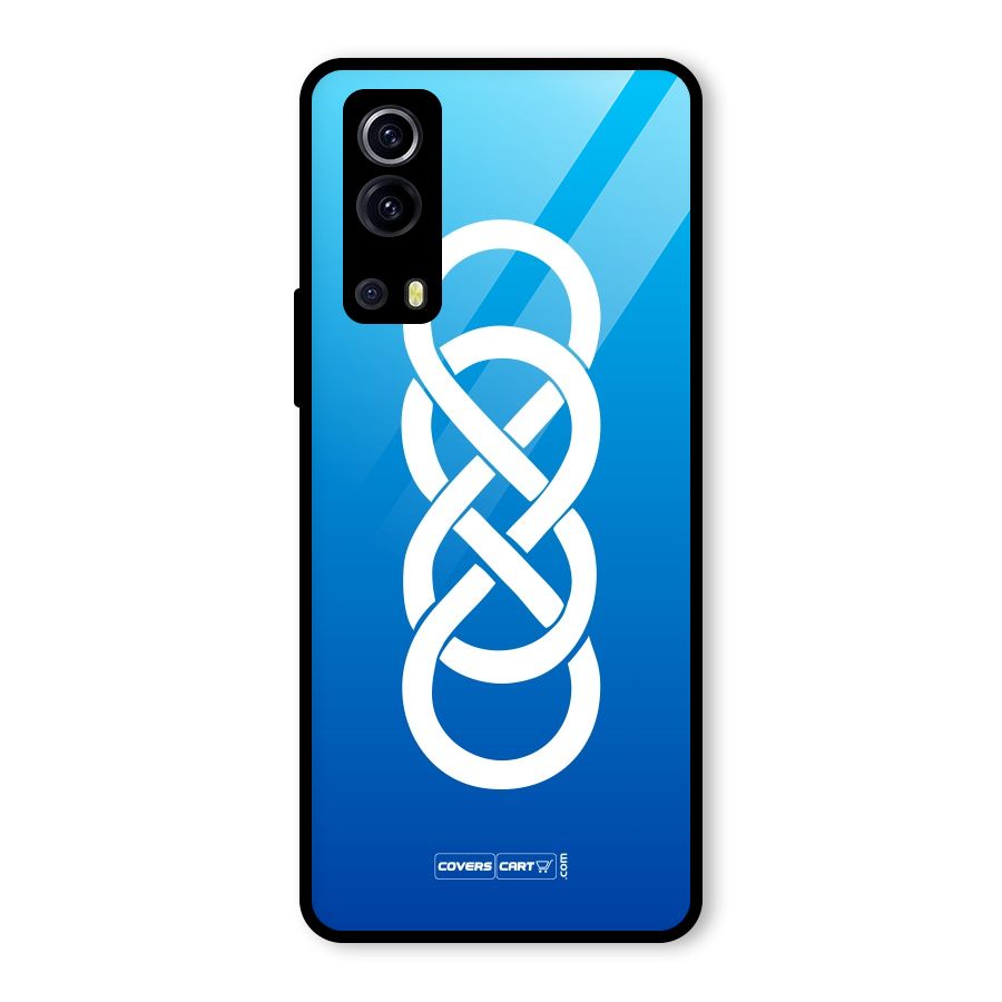 Double Infinity Blue Glass Back Case for Vivo iQOO Z3