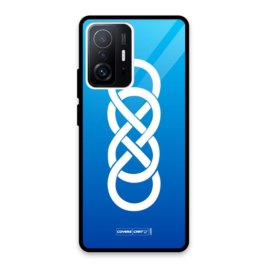 Double Infinity Blue Glass Back Case for Xiaomi 11T Pro