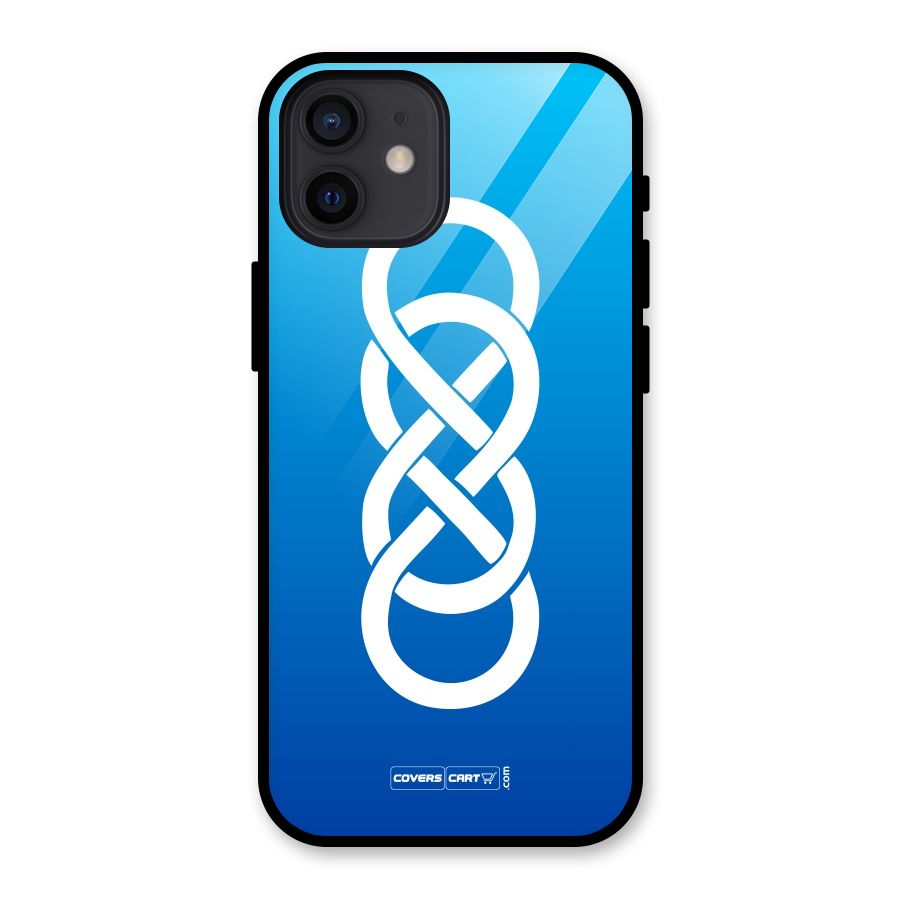 Double Infinity Blue Glass Back Case for iPhone 12