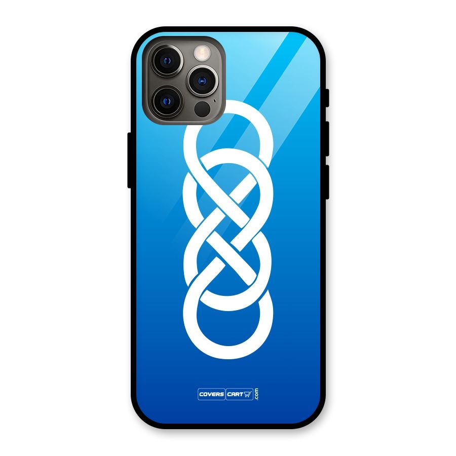 Double Infinity Blue Glass Back Case for iPhone 12 Pro