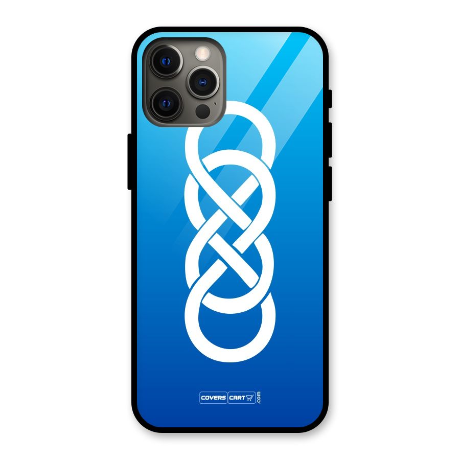Double Infinity Blue Glass Back Case for iPhone 12 Pro Max