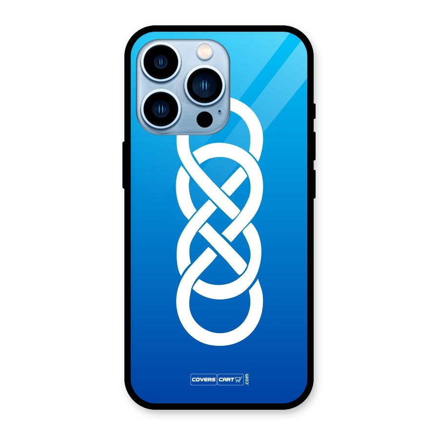 Double Infinity Blue Glass Back Case for iPhone 13 Pro