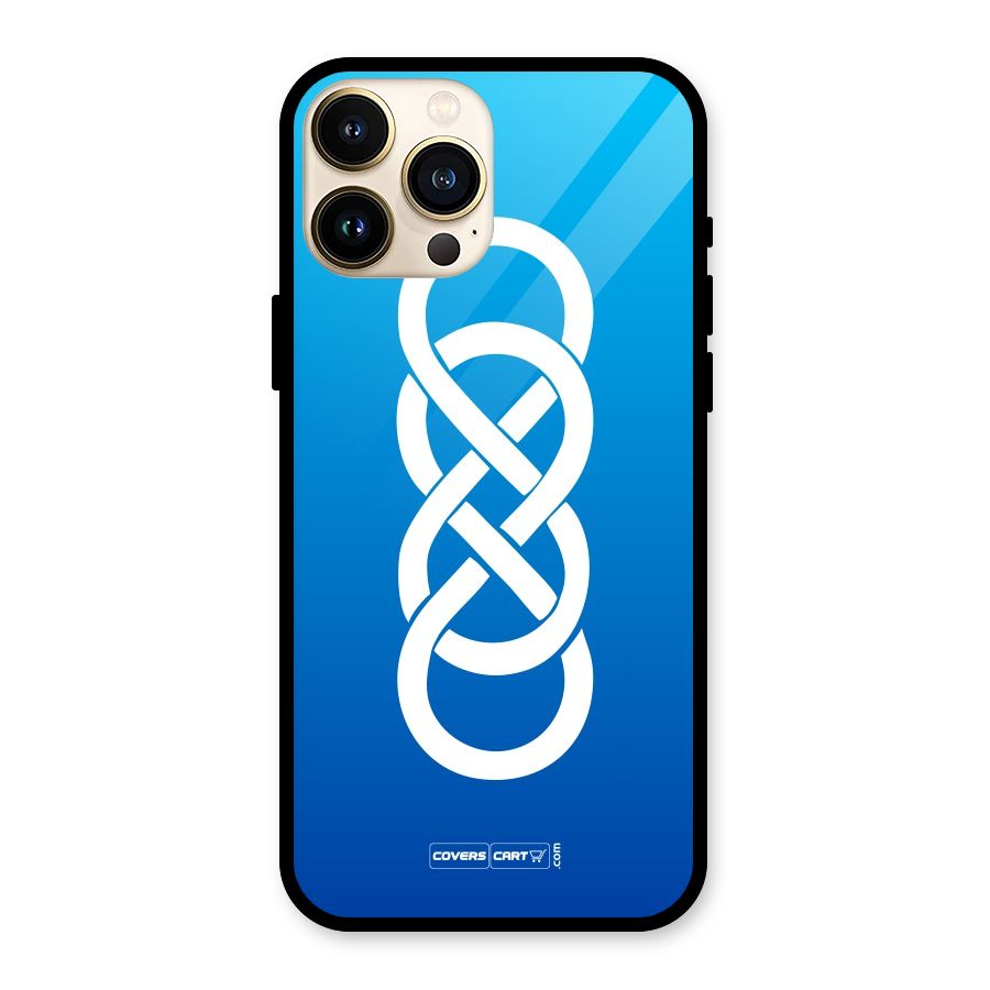 Double Infinity Blue Glass Back Case for iPhone 13 Pro Max