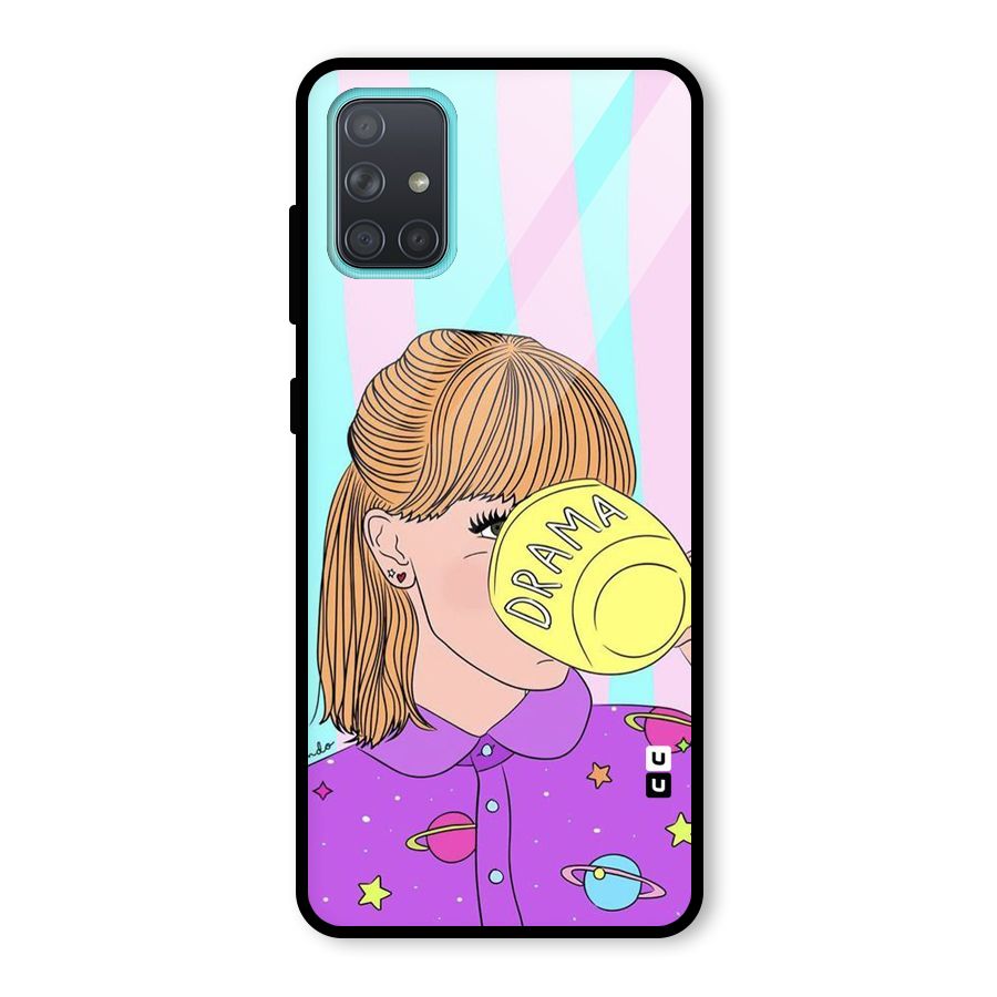 Drama Cup Glass Back Case for Galaxy A71