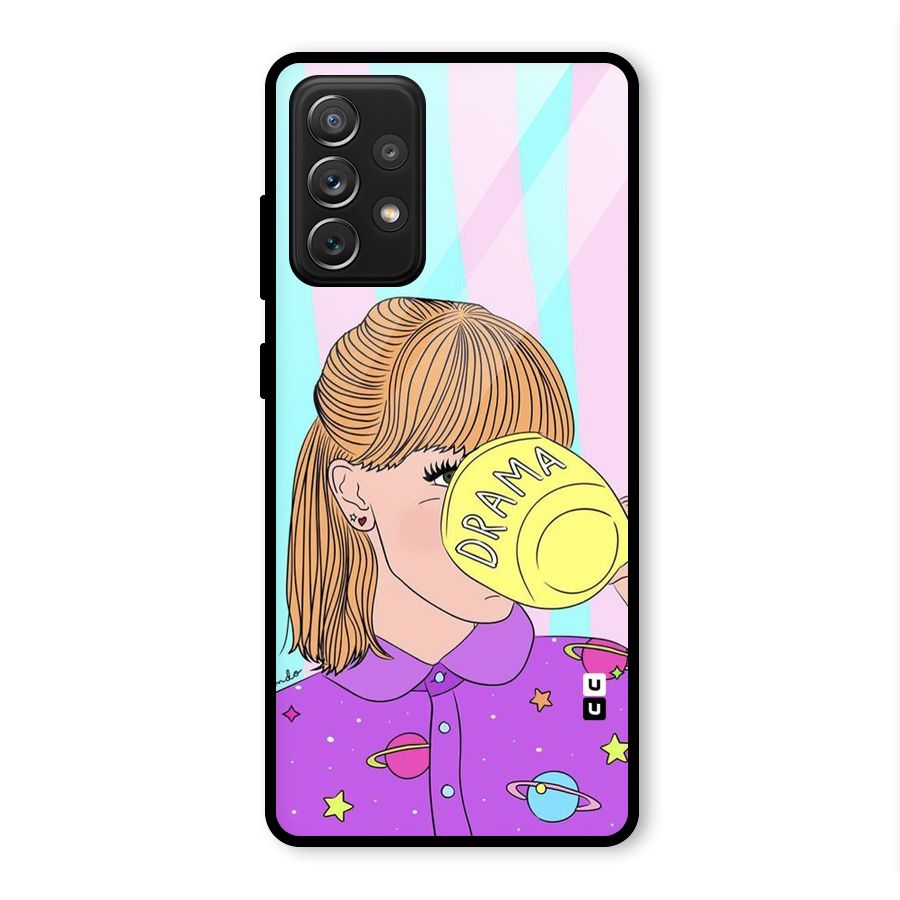 Drama Cup Glass Back Case for Galaxy A72