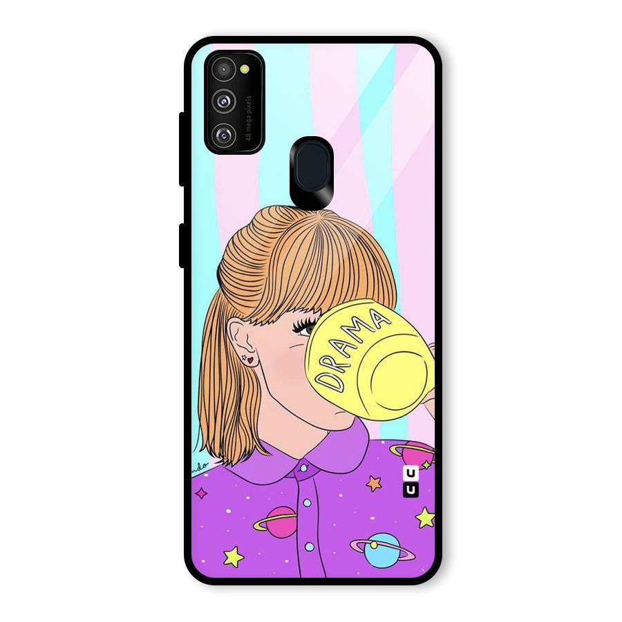 Drama Cup Glass Back Case for Galaxy M30s