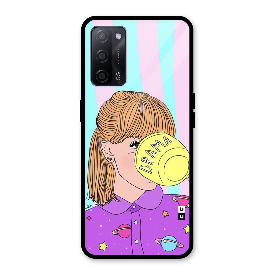 Drama Cup Glass Back Case for Oppo A53s 5G