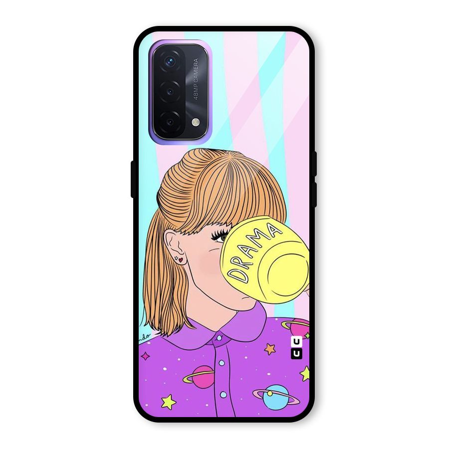 Drama Cup Glass Back Case for Oppo A74 5G