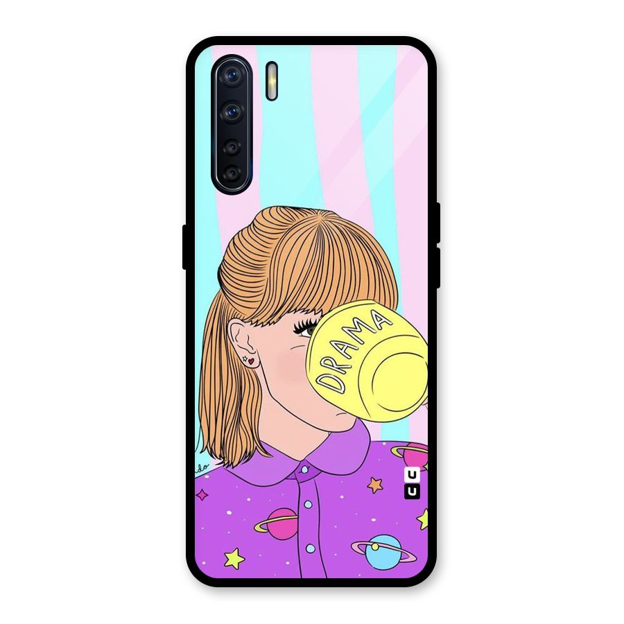 Drama Cup Glass Back Case for Oppo F15