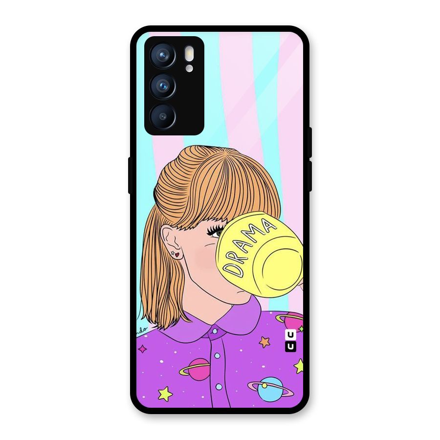 Drama Cup Glass Back Case for Oppo Reno6 5G