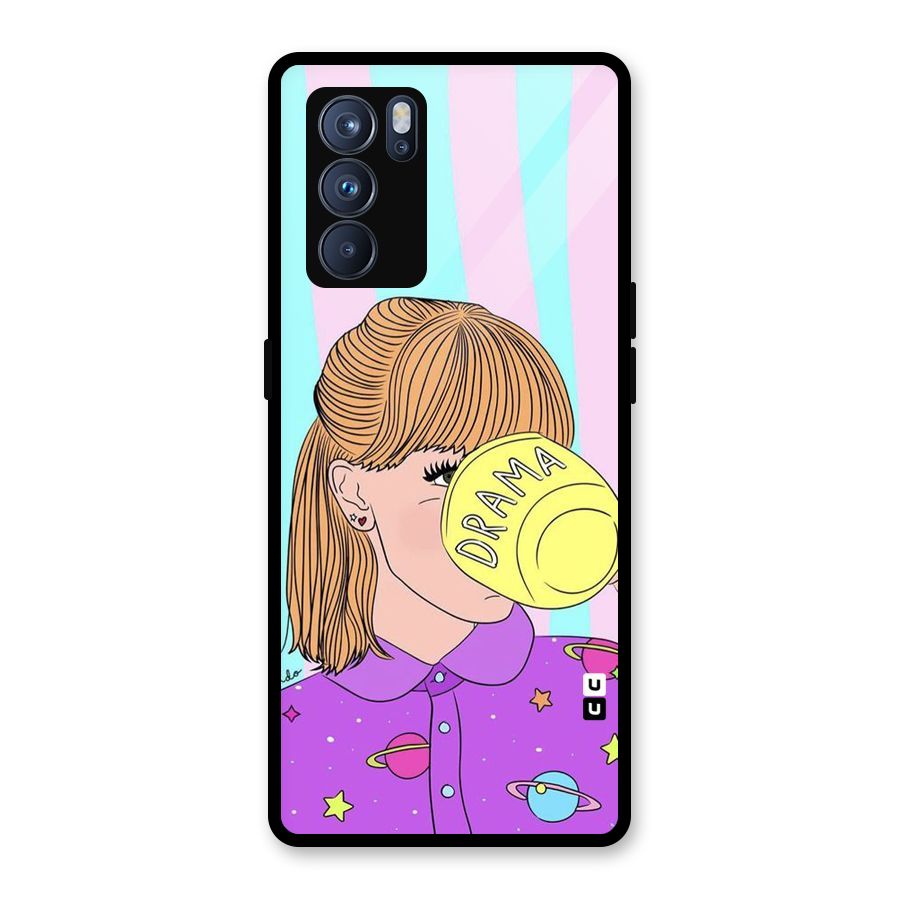 Drama Cup Glass Back Case for Oppo Reno6 Pro 5G
