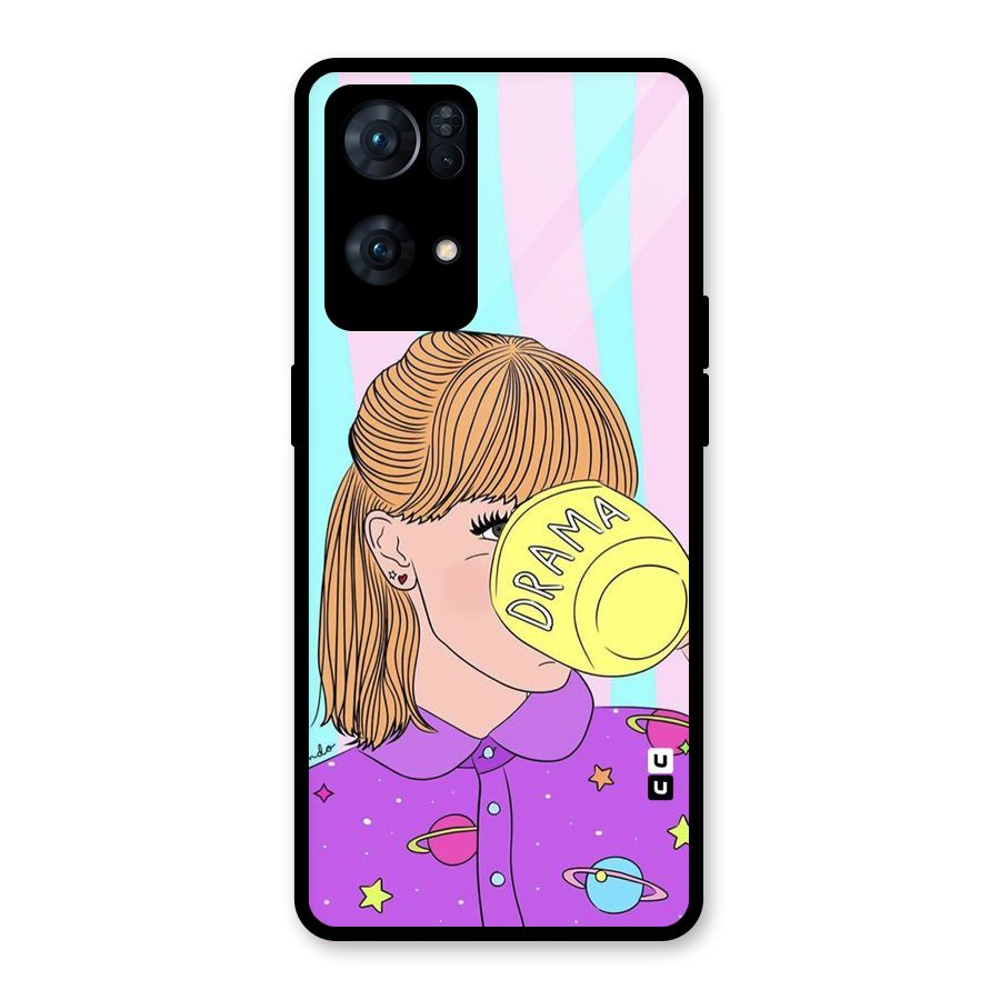 Drama Cup Glass Back Case for Oppo Reno7 Pro 5G