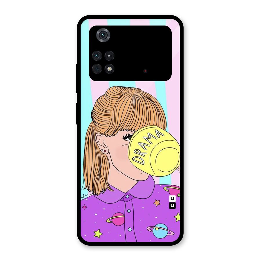 Drama Cup Glass Back Case for Poco M4 Pro 4G