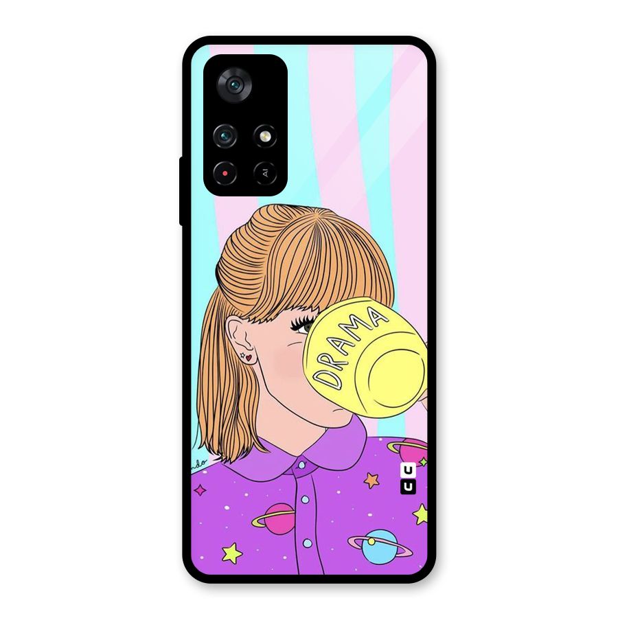 Drama Cup Glass Back Case for Poco M4 Pro 5G