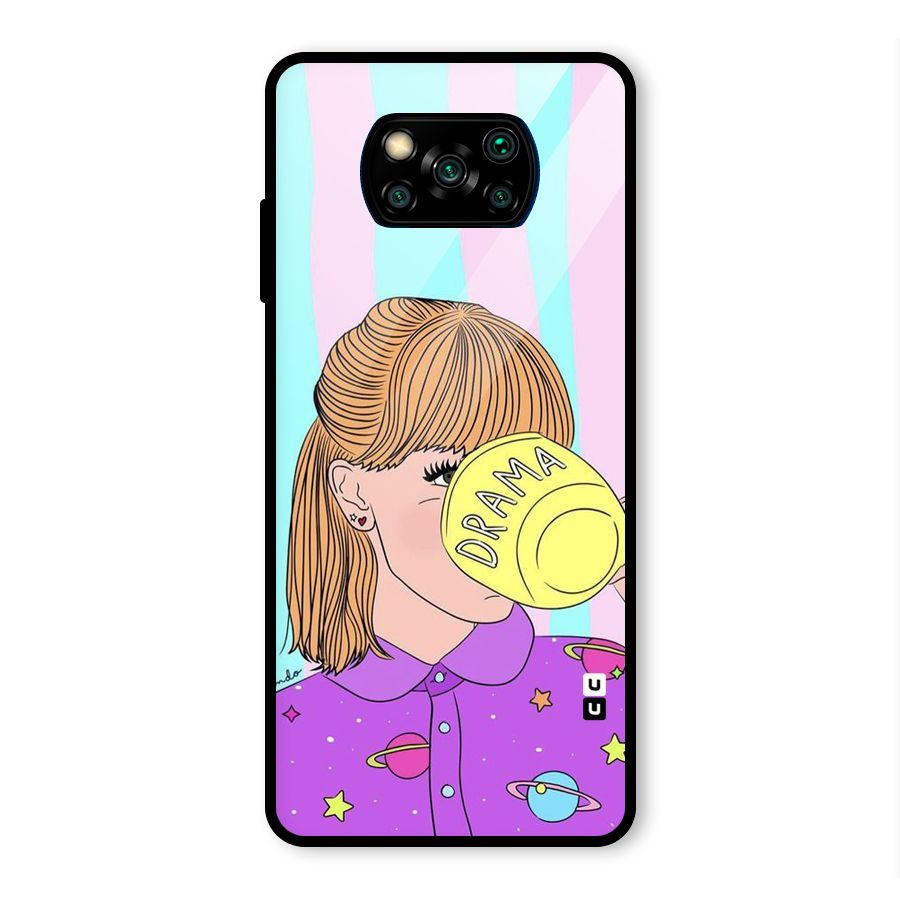 Drama Cup Glass Back Case for Poco X3 Pro
