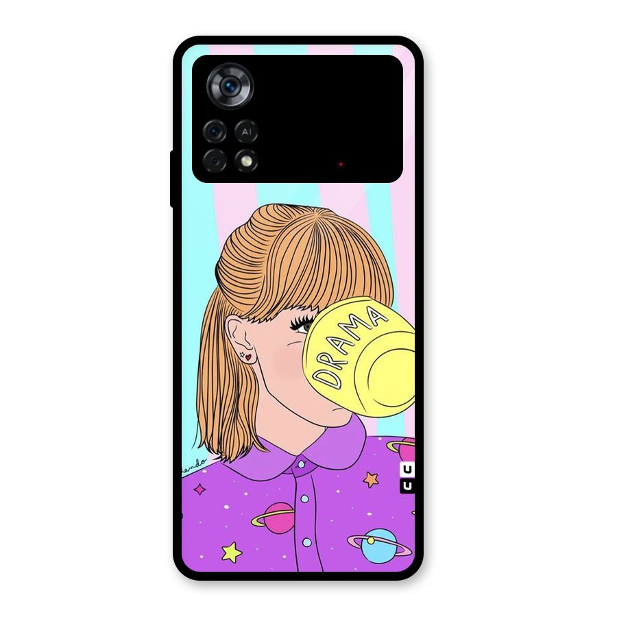 Drama Cup Glass Back Case for Poco X4 Pro 5G