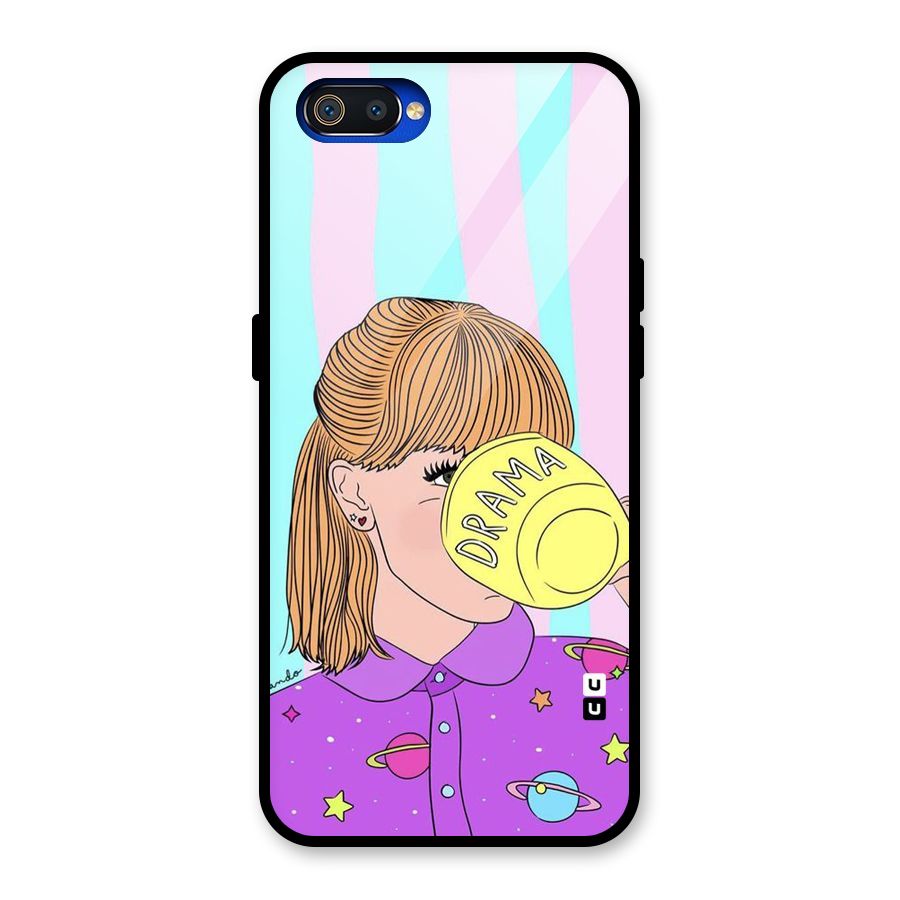 Drama Cup Glass Back Case for Realme C2