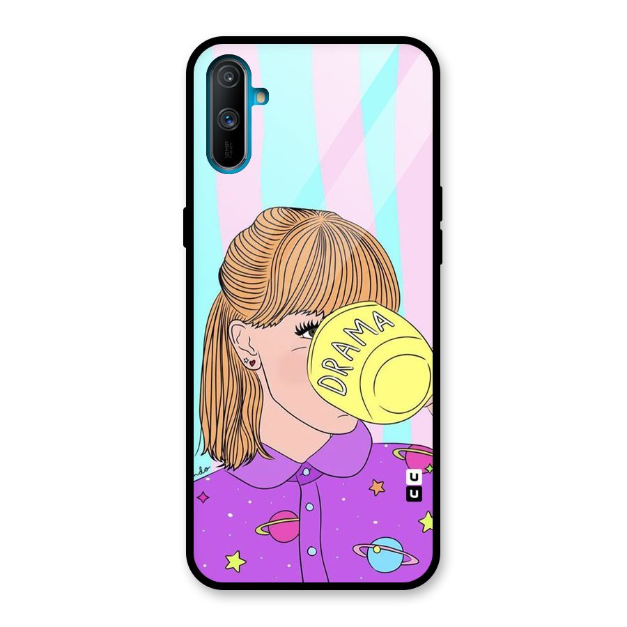 Drama Cup Glass Back Case for Realme C3