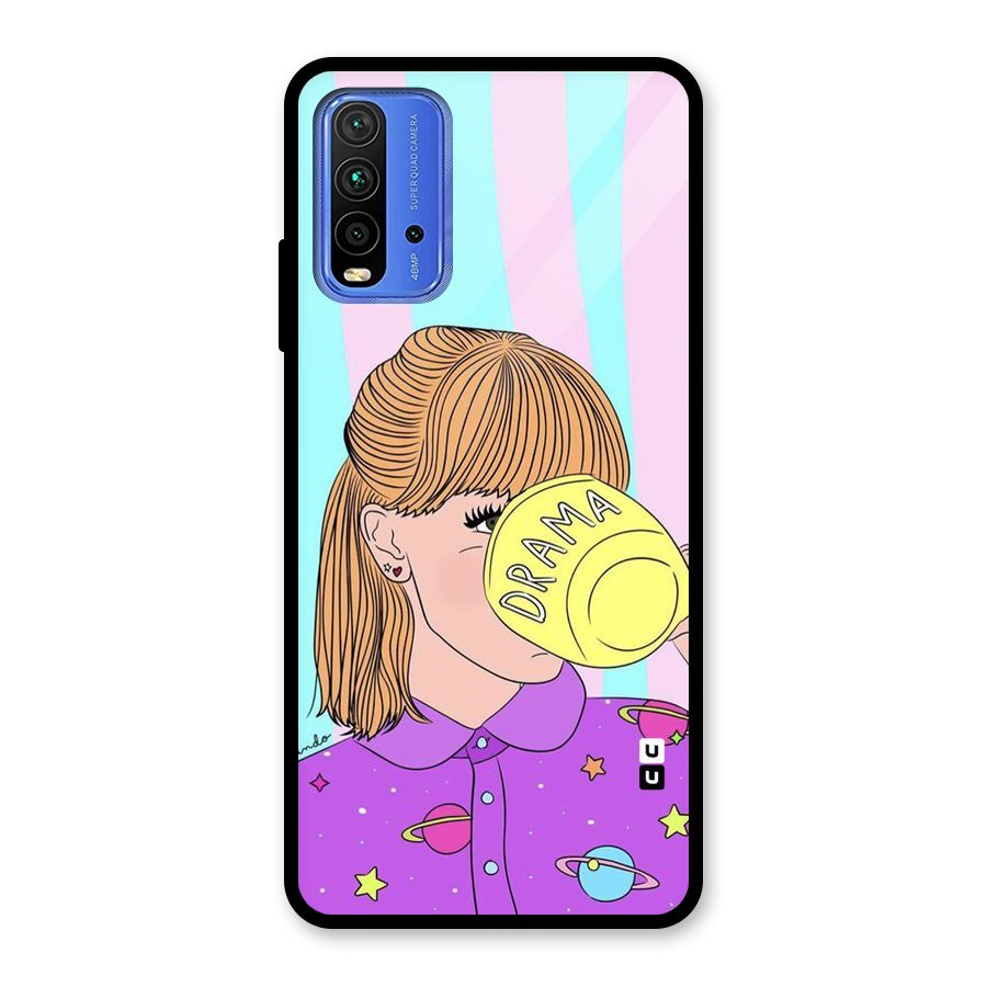 Drama Cup Glass Back Case for Redmi 9 Power