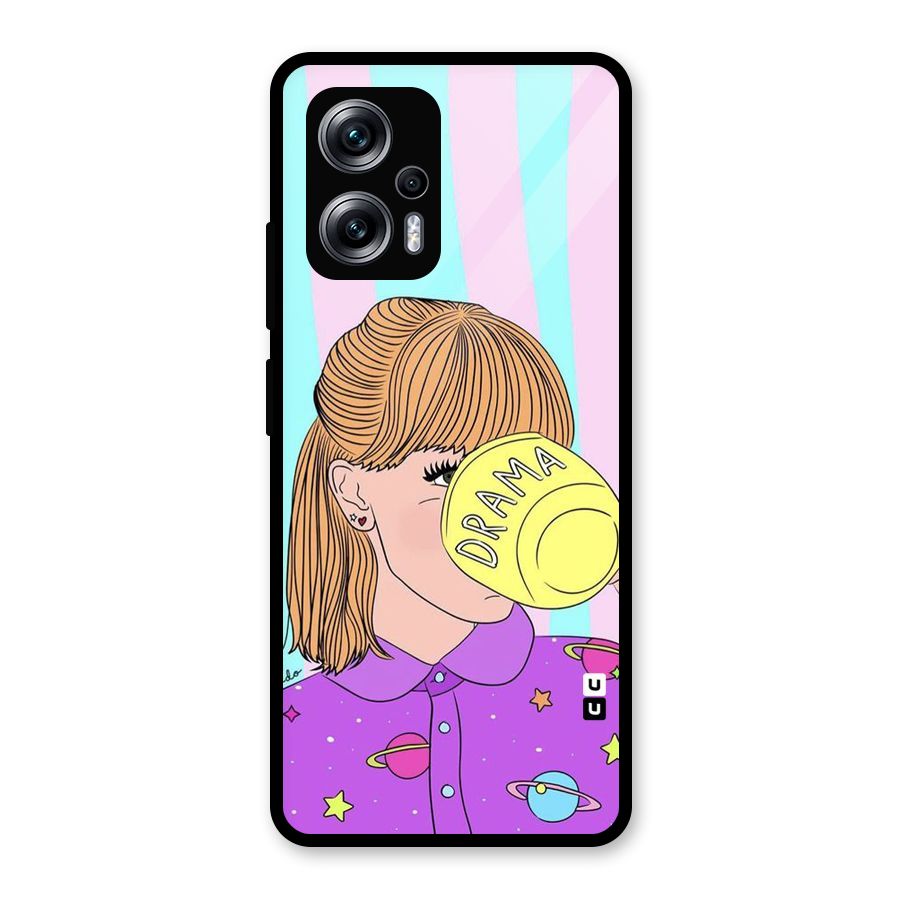Drama Cup Glass Back Case for Redmi K50i