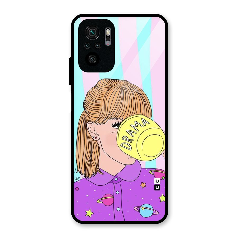 Drama Cup Glass Back Case for Redmi Note 10S