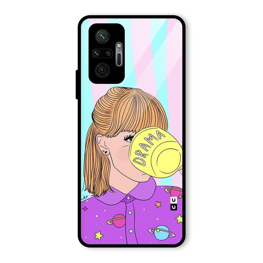 Drama Cup Glass Back Case for Redmi Note 10 Pro