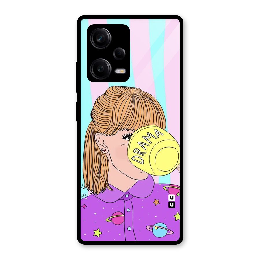 Drama Cup Glass Back Case for Redmi Note 12 Pro