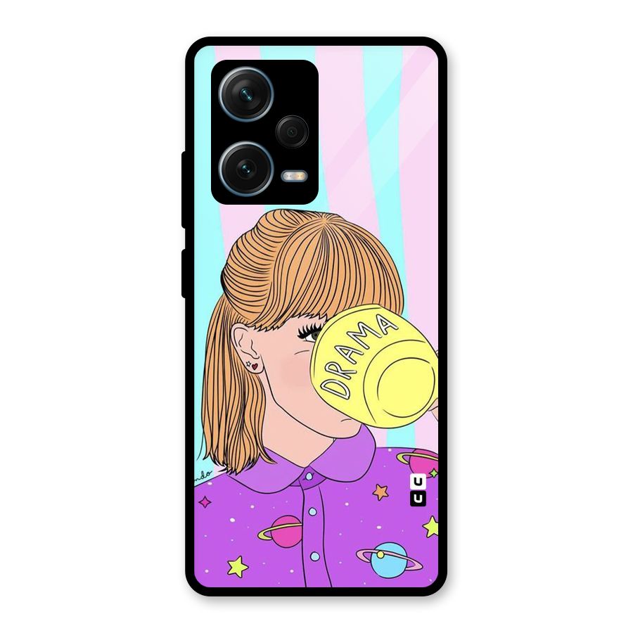 Drama Cup Glass Back Case for Redmi Note 12 Pro Plus 5G