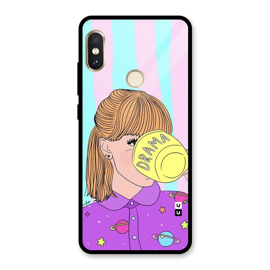 Drama Cup Glass Back Case for Redmi Note 5 Pro