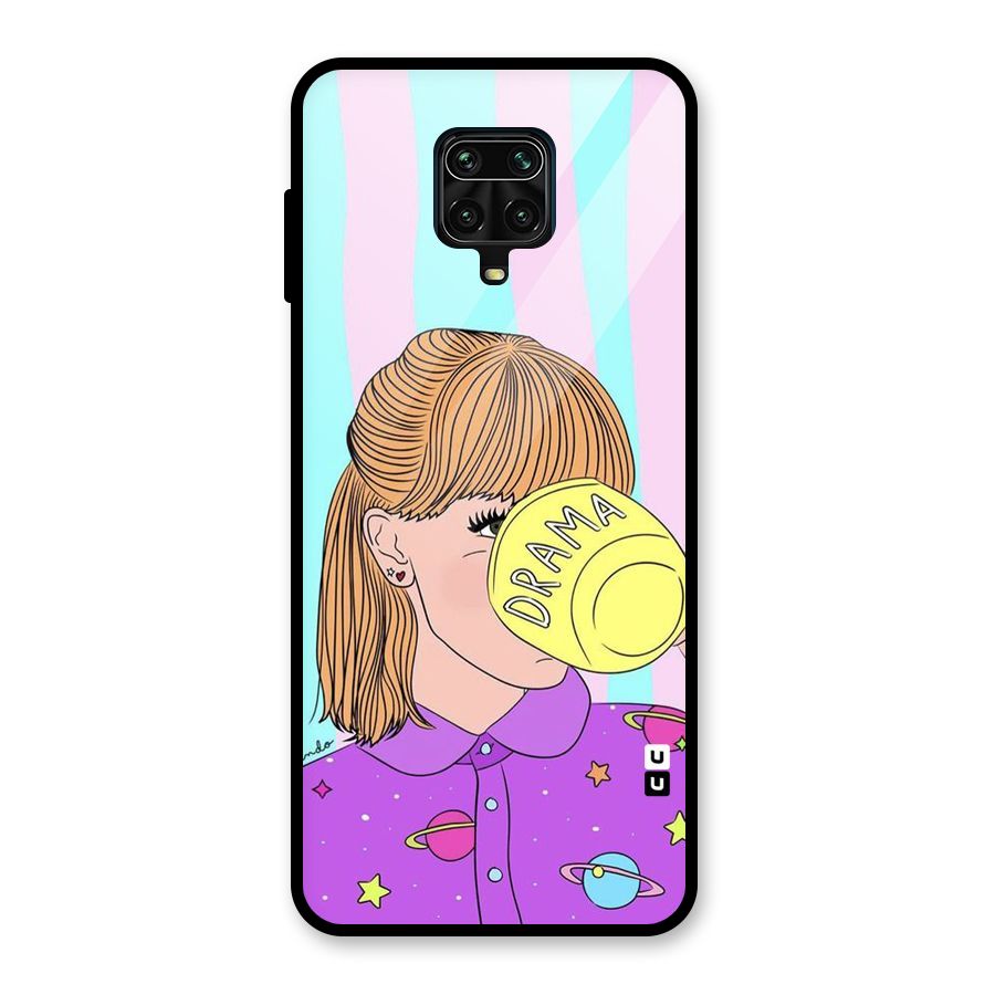Drama Cup Glass Back Case for Redmi Note 9 Pro