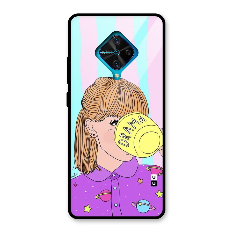 Drama Cup Glass Back Case for Vivo S1 Pro