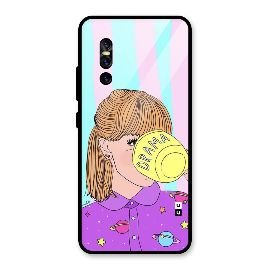 Drama Cup Glass Back Case for Vivo V15 Pro