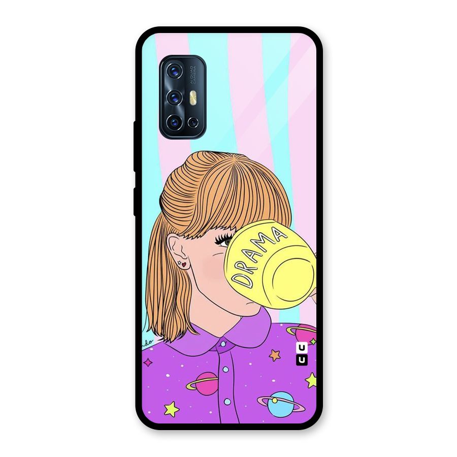 Drama Cup Glass Back Case for Vivo V17