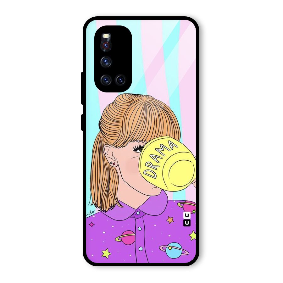 Drama Cup Glass Back Case for Vivo V19