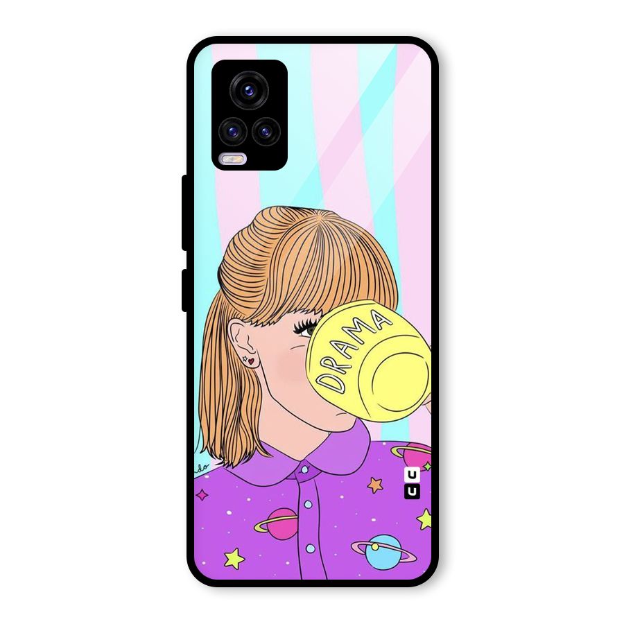 Drama Cup Glass Back Case for Vivo V20
