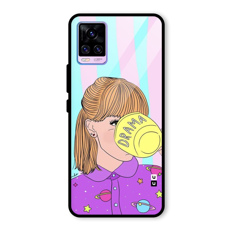 Drama Cup Glass Back Case for Vivo V20 Pro