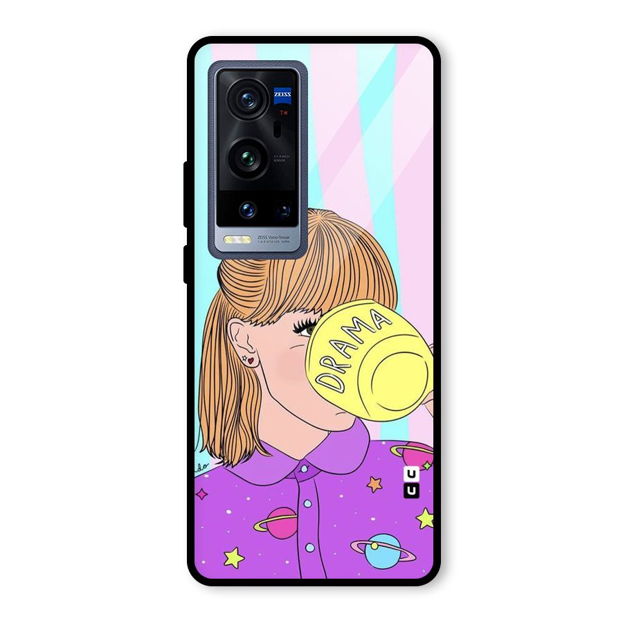 Drama Cup Glass Back Case for Vivo X60 Pro Plus