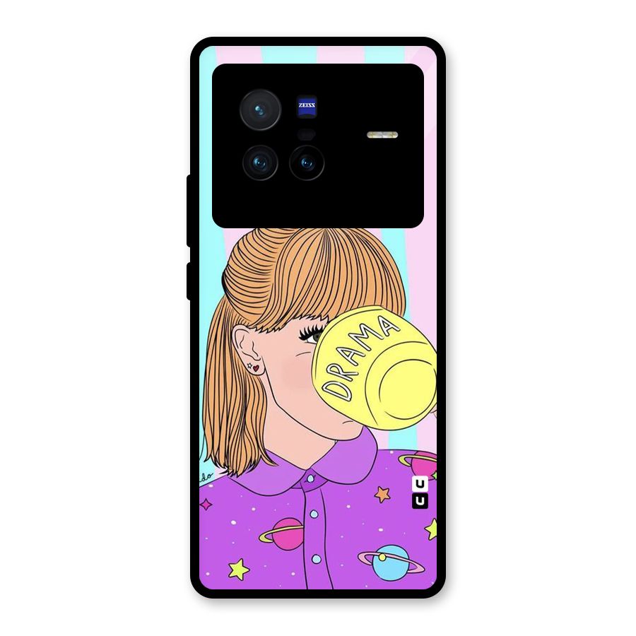 Drama Cup Glass Back Case for Vivo X80